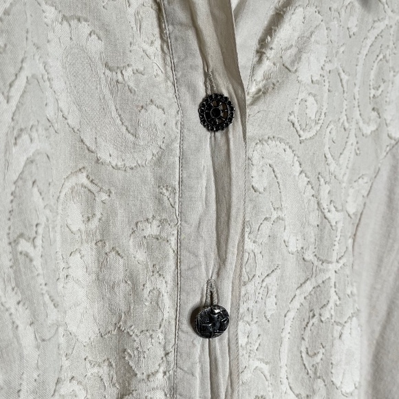 Parsley & Sage Boho Beige Lacy Flared Tunic Top - Picture 7 of 13